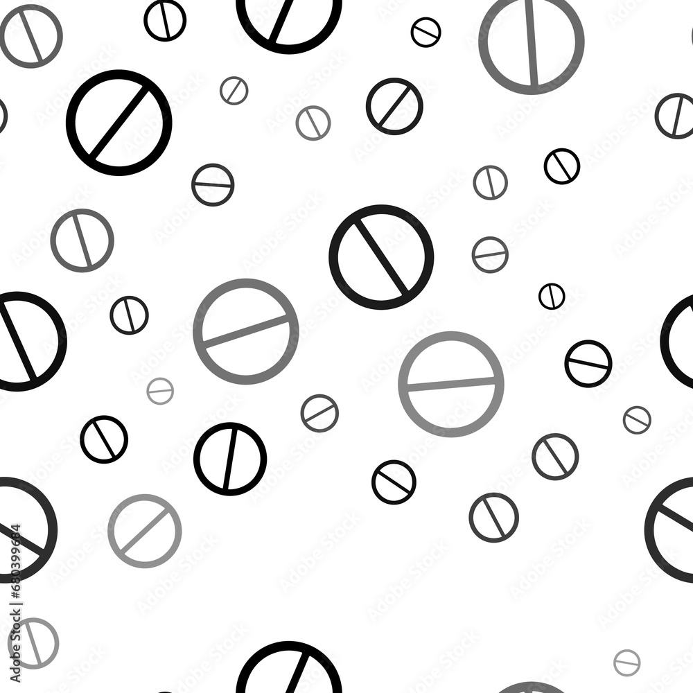 Poster seamless vector pattern with no parking signs, creating a creative monochrome background with rotate