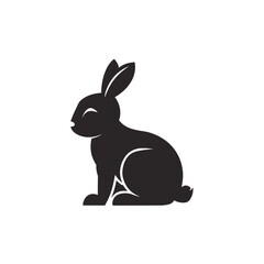 rabbit silhouette _ illustration of bunny _ illustration of rabbit _ black and white rabbit icon 