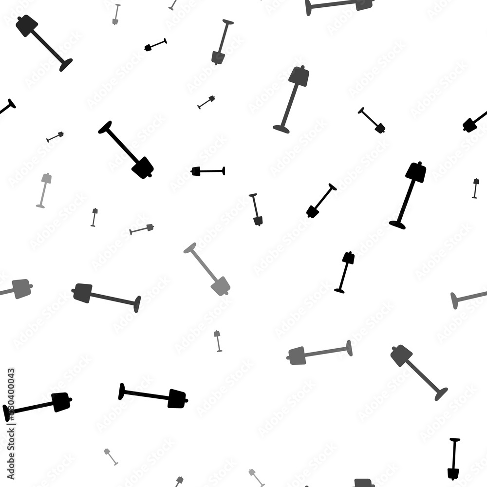 Poster seamless vector pattern with floor lamp symbols, creating a creative monochrome background with rota