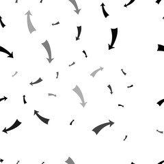 Seamless vector pattern with down arrows, creating a creative monochrome background with rotated elements. Illustration on transparent background