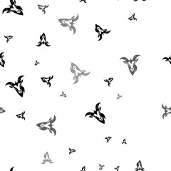 Seamless vector pattern with goat head symbols, creating a creative monochrome background with rotated elements. Illustration on transparent background