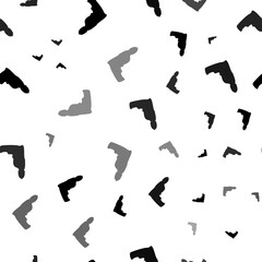 Seamless vector pattern with electric drill symbols, creating a creative monochrome background with rotated elements. Illustration on transparent background