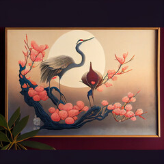 Ikebana on Canvas: Hand-Painted Japanese Art Inspired by Nature