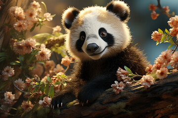 a panda in the forest