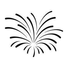 Fototapeta premium Vector design Doodle Fireworks Isolated on White Background, Celebration, Party Icon, Birthday, New Year's Eve. EPS 10