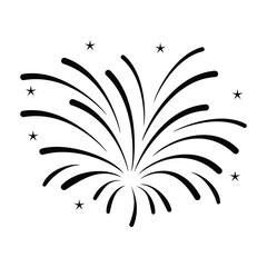 Vector design Doodle Fireworks Isolated on White Background, Celebration, Party Icon, Birthday, New Year's Eve. EPS 10