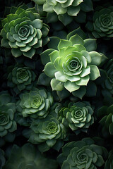 Succulents from top. Generative Ai