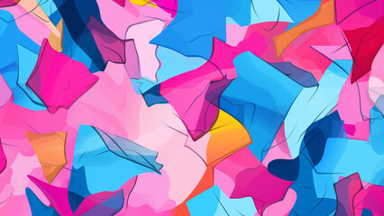 Bubblegum Pink and Sky Blue Retro Pop Art Pattern Vibrant
