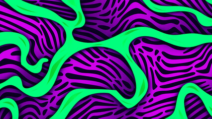 Electric Purple and Neon Green Pop Art Pattern Retro Inspired Design
