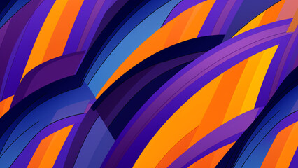 Obraz premium Tangerine Tango meets Royal Regalia Retro Pop Art Pattern