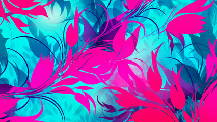 Turquoise Blue and Fuchsia Pink Retro Pop Art Pattern