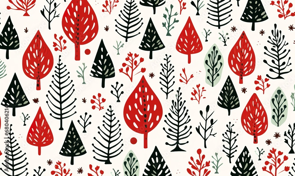 Sticker Christmas pattern on a white background