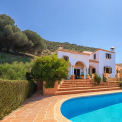 luxury villa with swimming pool,  Villa Living with Private Swimming Oasis, 
Sumptuous Estate with Sparkling Pool Views