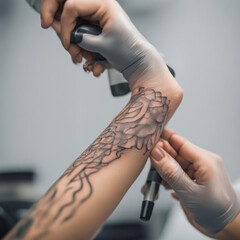 Tattoo Art on the Arm, Arm Tattoo Design Detail,  Stylish Arm Tattoo