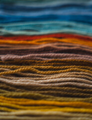 Close-up of Colorful Hand-Dyed Yarn