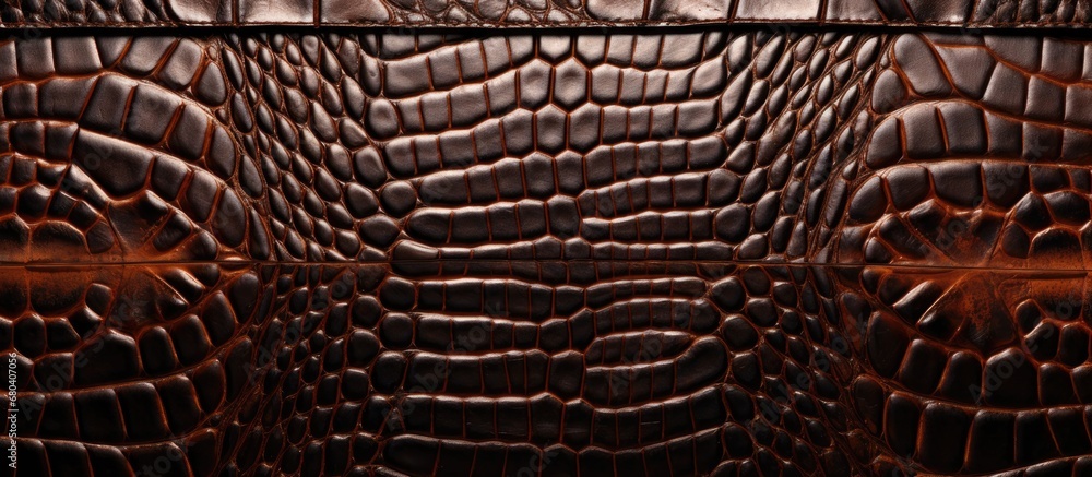 Poster the abstract design on the leather frame mimicked the texture of crocodile skin, creating an intrigu