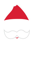 Santa Claus mask with a Christmas hat and beard