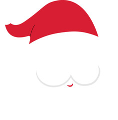 Santa Claus mask with a Christmas hat and beard