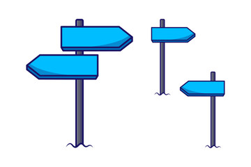 Road arrow signs left and right vector icon, flat icon sing minimal illustration.