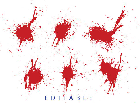 Isolated blood illustration background set