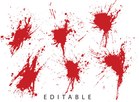 Ink grunge blood vector blots background set
