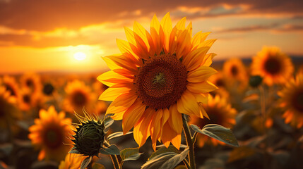 sunflower in the sunset