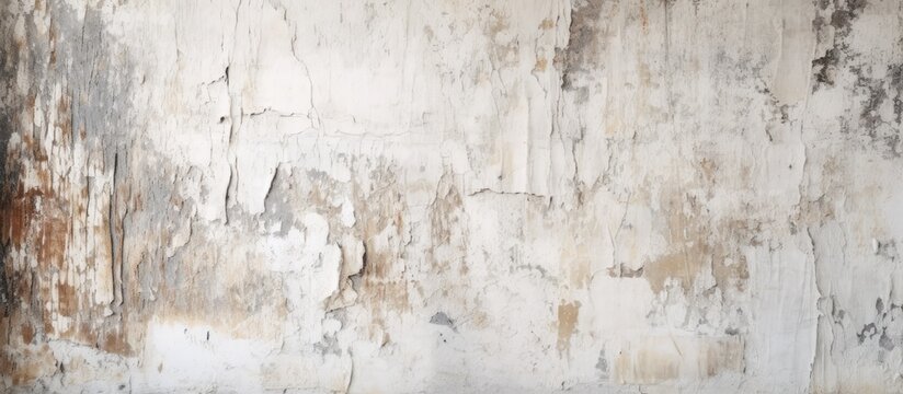 In the background of the vintage building, an abstract pattern of white paint on the concrete wall creates a textured and grunge design, reminiscent of old architecture and vintage wallpapers.