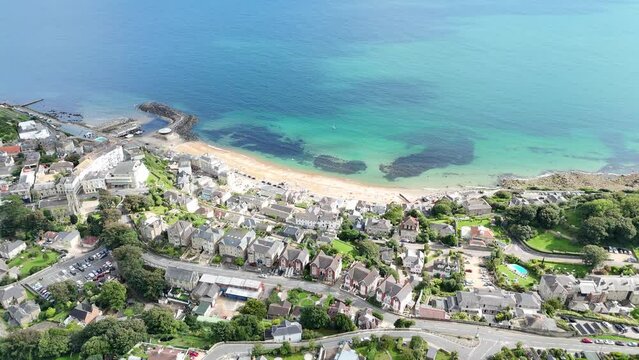 Ventnor Isle of Wight UK establishing aerial shot