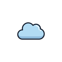 Cloud  icon with Simple colorfull style Vector Illustration