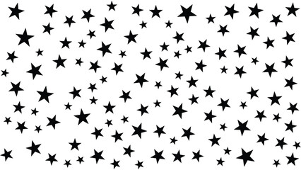Seamless pattern of black stars on white background