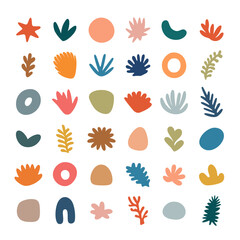 Organic abstract natural shapes vector set