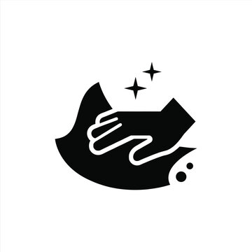 black hand cleaning cloth with stars clip art preview