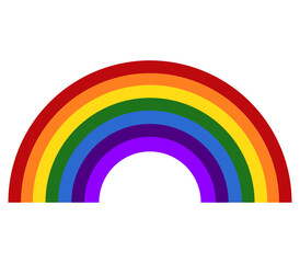 Rainbow Icon Isolated on White