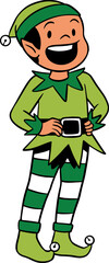 Boy wearing elf costume, christmas cartoon character