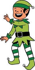 Boy wearing elf costume, christmas cartoon character