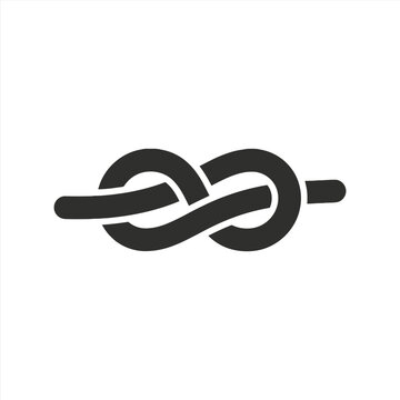 Rope tied into a figure eight knot