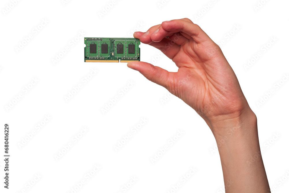 Aufkleber hand holding ram modules to assemble a computer, choosing the right components for a computer, types