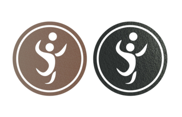 Vollyball icon symbol brown and gray with stone texture