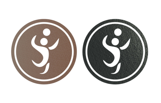 Vollyball icon symbol brown and gray with stone texture