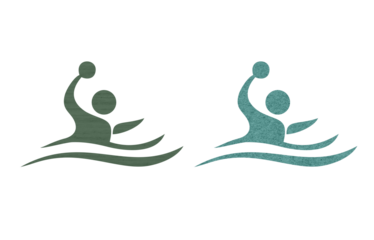 water polo icon symbol yellow green with texture.