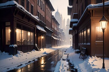 town street in winter