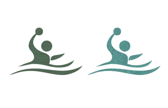 water polo icon symbol yellow green with texture. - Powered by Adobe