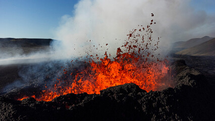 Volcano Eruption 2023 Litli-Hrútur, Iceland - obrazy, fototapety, plakaty