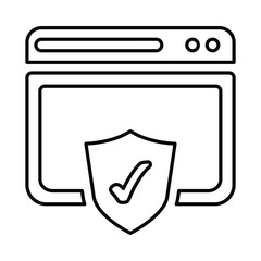 Internet Protection Icon In Outline Style