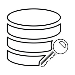 Data Encryption Icon In Outline Style