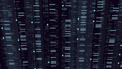 A mesmerizing tiling effect of binary code, a pattern of numbers on a black background. Binary represents data in computer programming - Powered by Adobe
