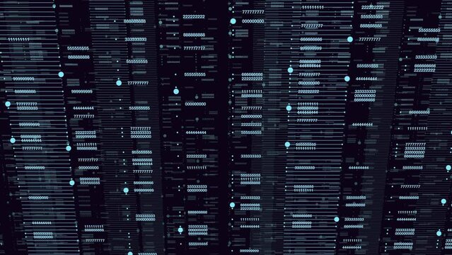 A mesmerizing tiling effect of binary code, a pattern of numbers on a black background. Binary represents data in computer programming