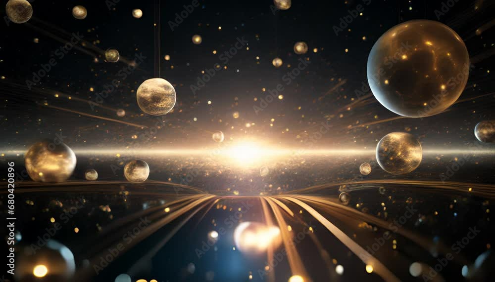 Wall mural starry space filled with glowing planets and comets. abstract background and wallpaper. generative a