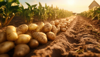 Potato Farm, Grows potatoes for consumption and processing - obrazy, fototapety, plakaty