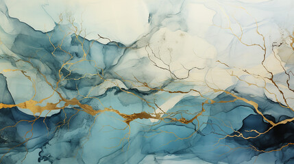 Naklejka premium Jade_green_hand-painted_alcohol_ink_background_with